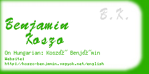 benjamin koszo business card